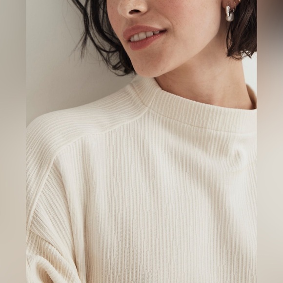 Madewell Striped Jacquard Funnelneck Top - Picture 5 of 13